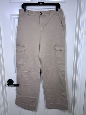 NWOT LOFT Wide Leg Cargo Pants Women’s 6 Khaki Brown